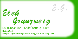 elek grunzweig business card